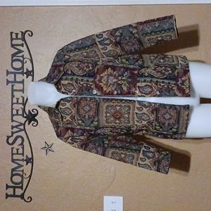 Vintage Lemon Grass Studio Womens sz Med Tapestry Jacket